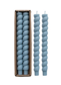 CD2218 10H" Unscented Twisted Tapers, Blue, Set of 2