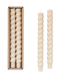 CD2022 Unscented Twisted Tapers, Cream, Set of 2