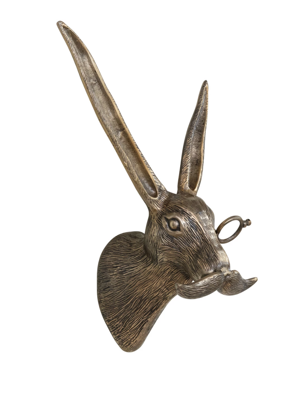 DG0264 Cast Aluminum Rabbit Head w/ Monocle & Mustache