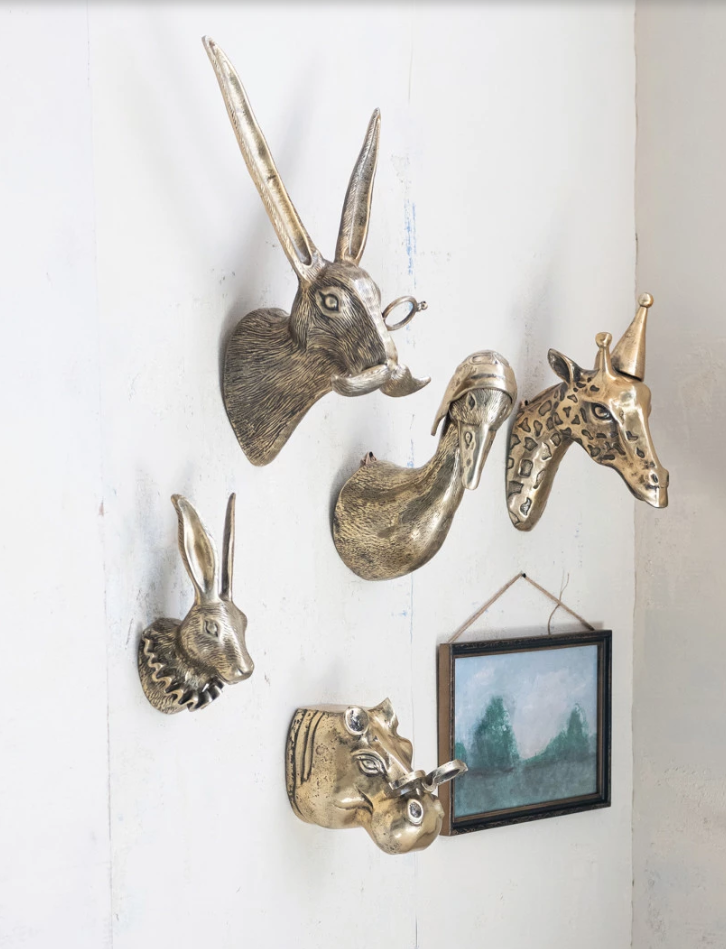 DG0264 Cast Aluminum Rabbit Head w/ Monocle & Mustache