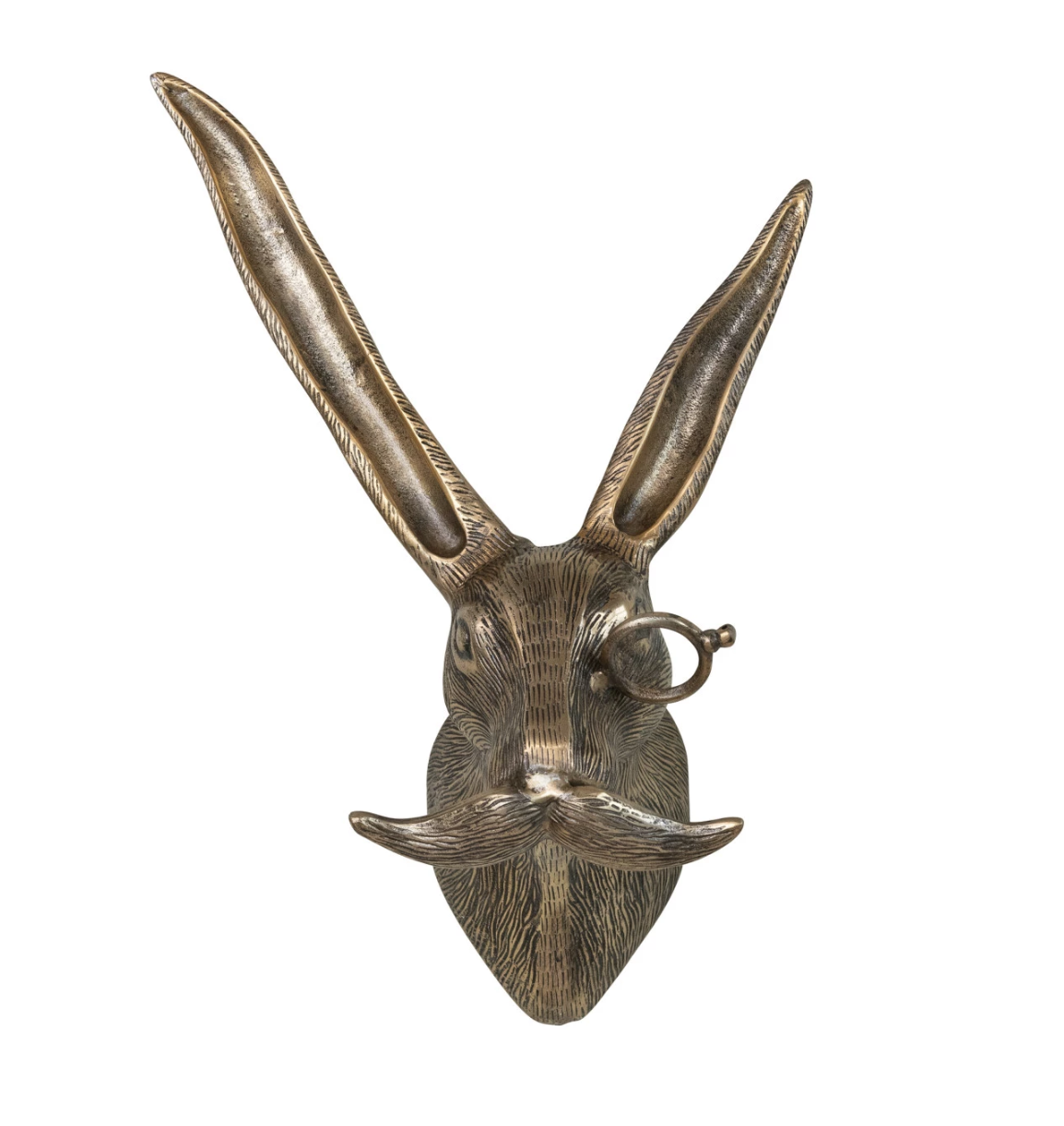 DG0264 Cast Aluminum Rabbit Head w/ Monocle & Mustache