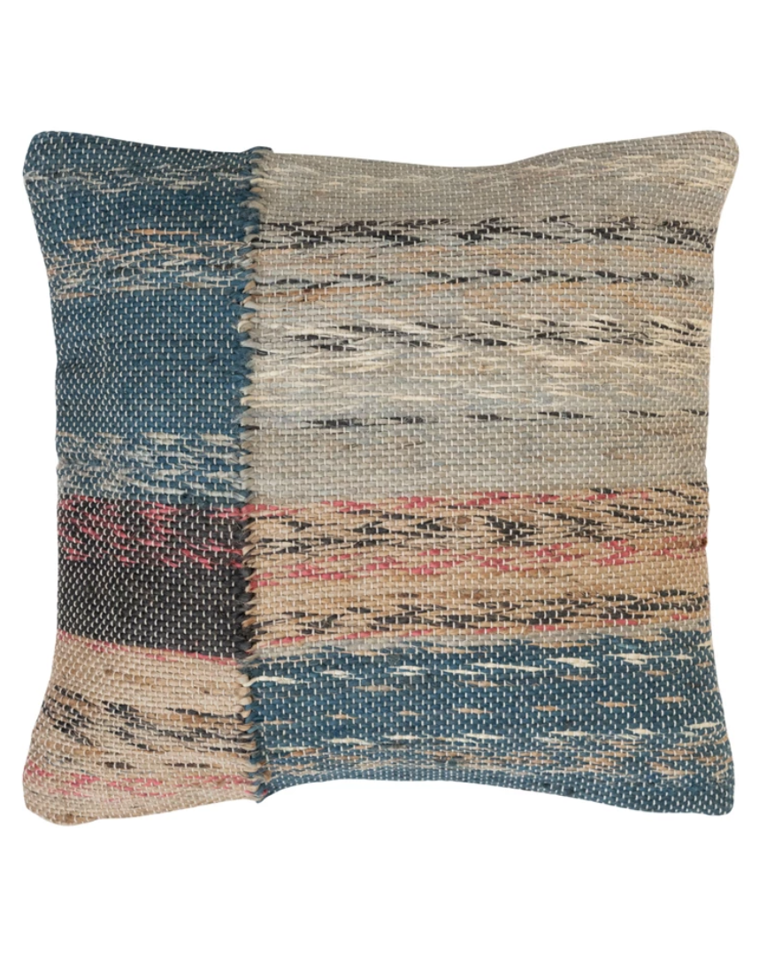 DF6853PMC 20" Woven Jute & Cotton Pillow