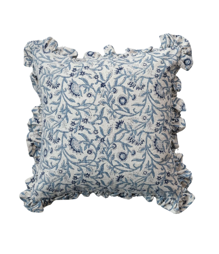 DF9461 18" Square Cotton Blend Block Prink Pillow