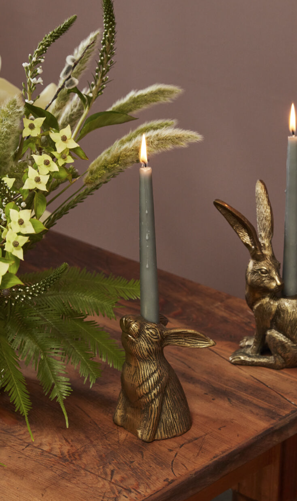 73442 Halcyon Hare Candleholder