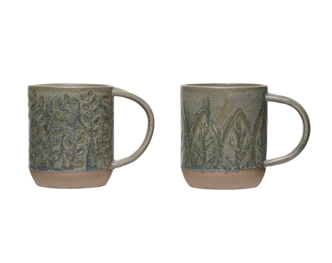 DF6781A Stoneware Mug w/ Reactive Glaze, 2 Styles