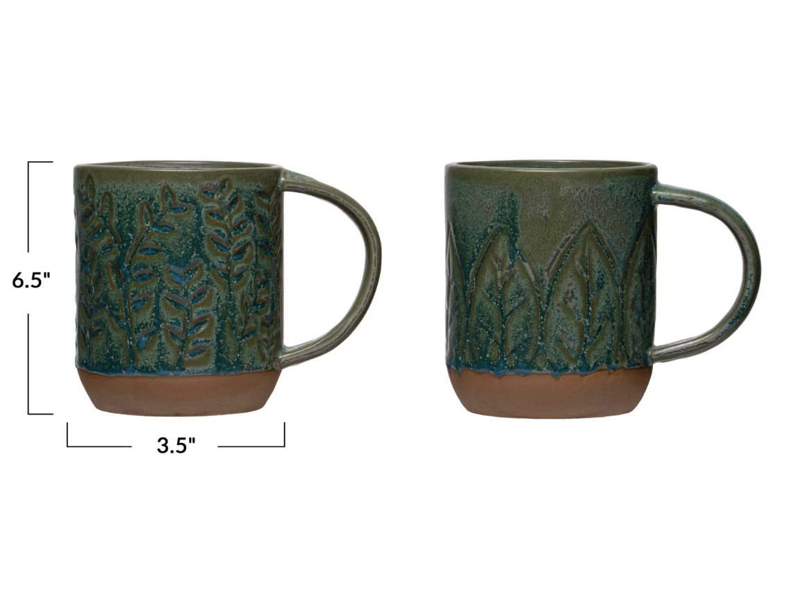 DF6781A Stoneware Mug w/ Reactive Glaze, 2 Styles