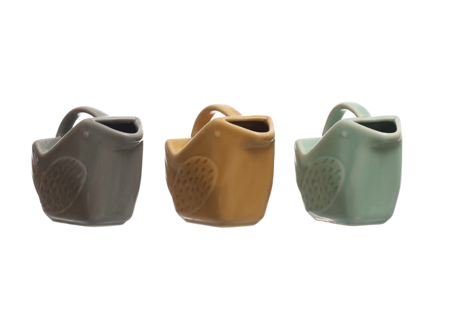 DF7936A Stoneware Bird Shaped Creamer, 3 Colors