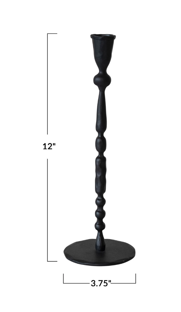 DF8449 12" Hand-Forged Iron Taper Holder