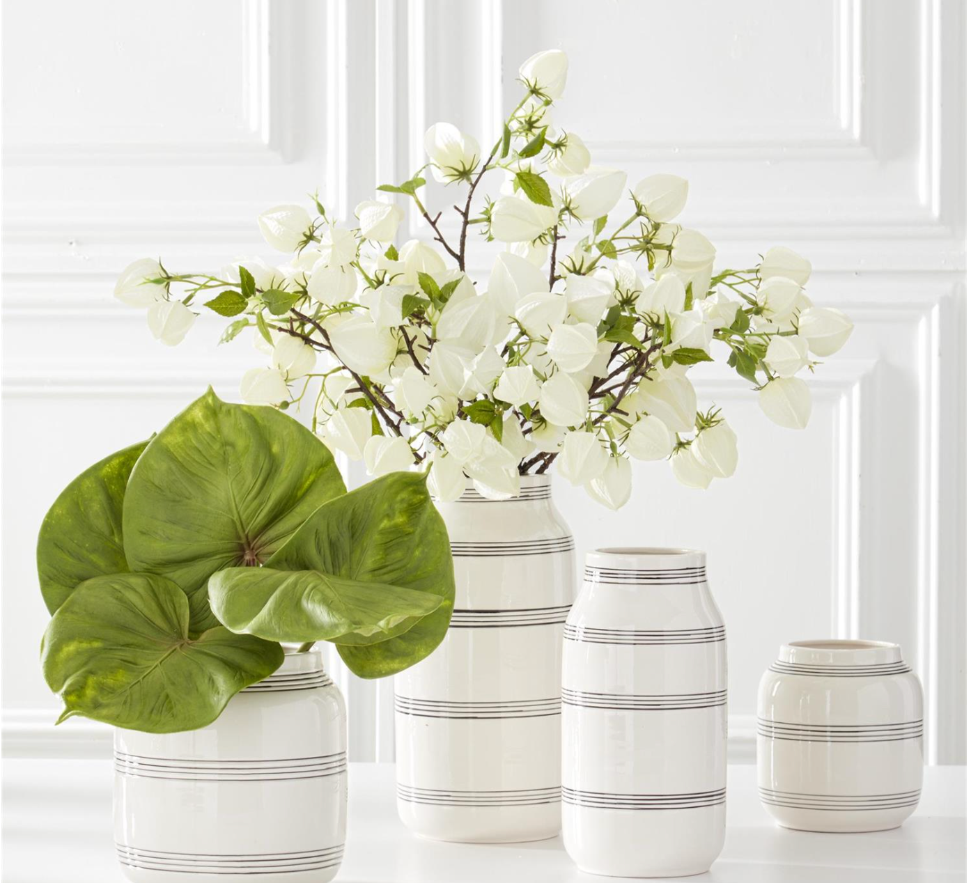 17947A 32" White Chinese Lantern Spray
