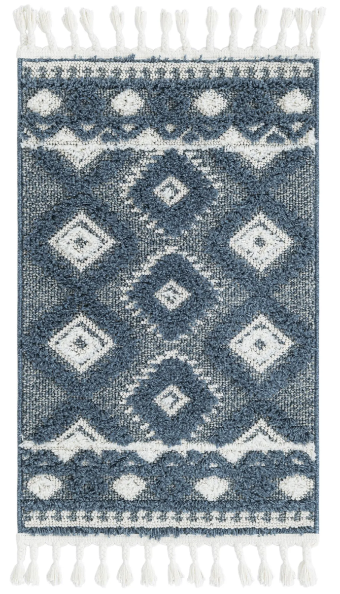 3188714 Blue 2' x 3' 1 Boho Rectangle Rug