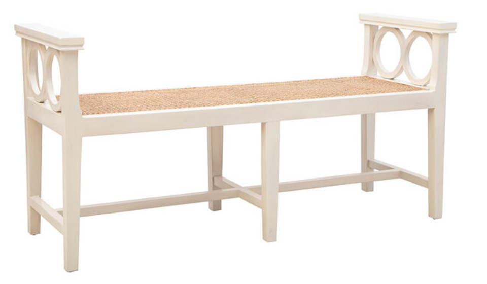 61071LT Cream Circles Bench