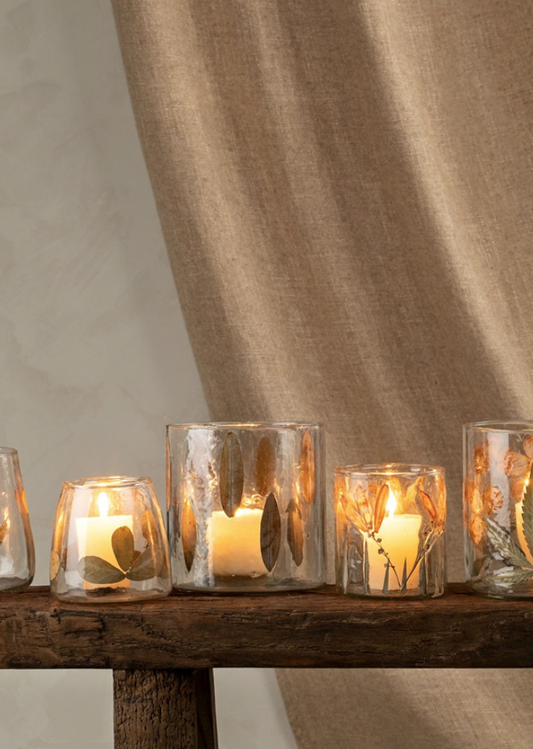 1-1068 Pressed Leaf Votive, Large