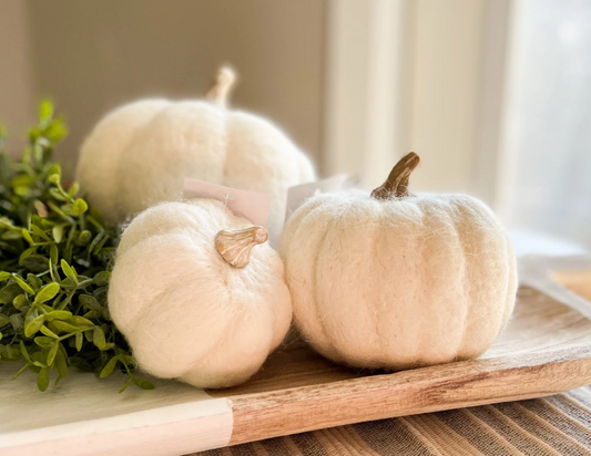 5-4008 Medium Felt Pumpkin, White