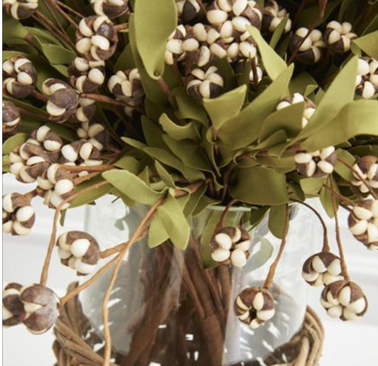 16459A 22" Cream Bud Bush Foliage