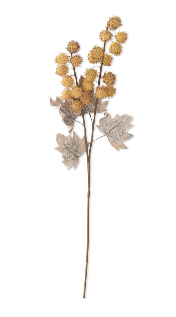 42551A 40" Yellow Eva Pod Spray w/ Leaves