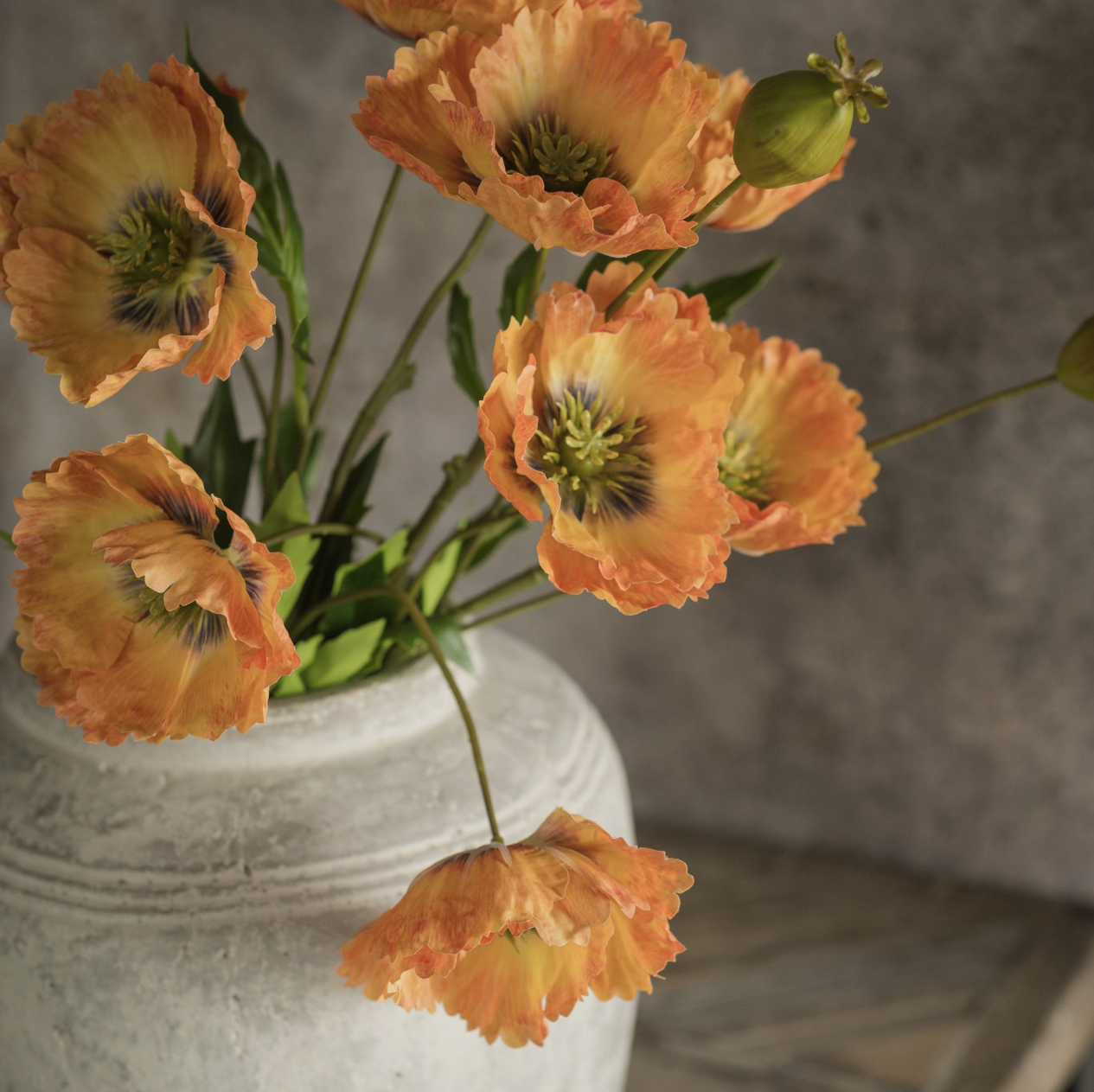 2869 27" Orange Poppy Spray