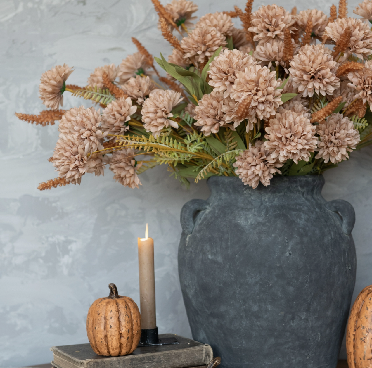 8807 21" Tan Dahlia & Heather Spray