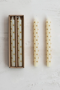 XS6924 10" Dot Candles, Cream & Gold