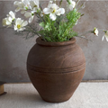 PDCP93 10.5" Brown Cement Line Vase