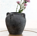 PDCP65 8.5" Charcoal 4 handle vase
