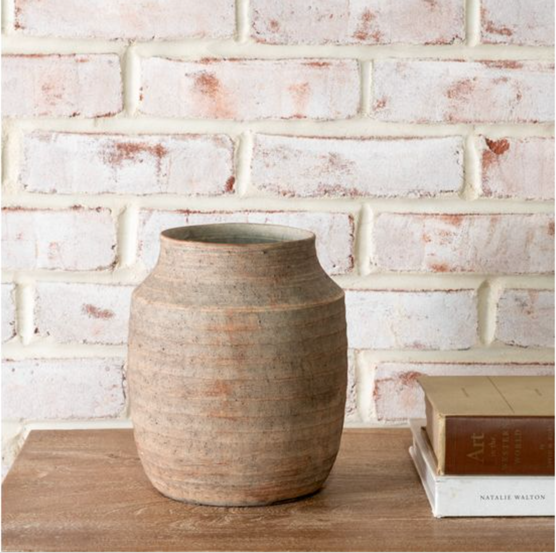 PDCD003 8" Natural Stripe Ceramic Vase