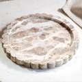 PDALL31 Beige Marble Scallop Edge Tray
