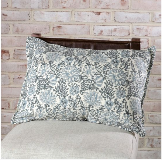 PDKT09 Dark Sage &Steel Dahlia Pillow