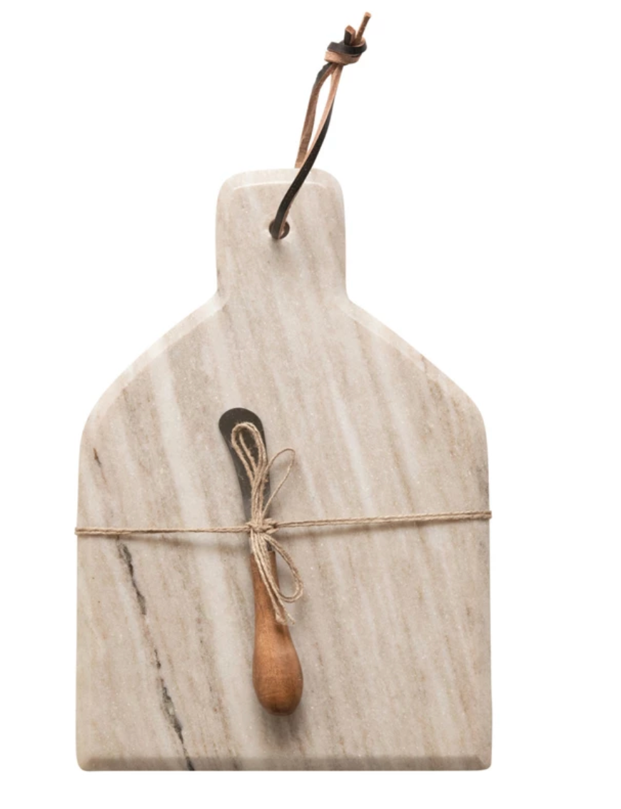 DF3955 Marble Cheese/Cutting Board w Knife