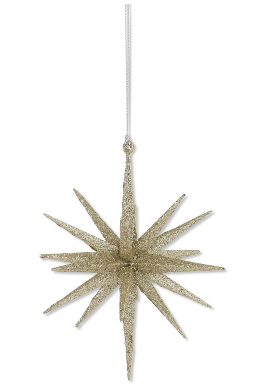 53400B-CM Champagne Glitter star Ornament