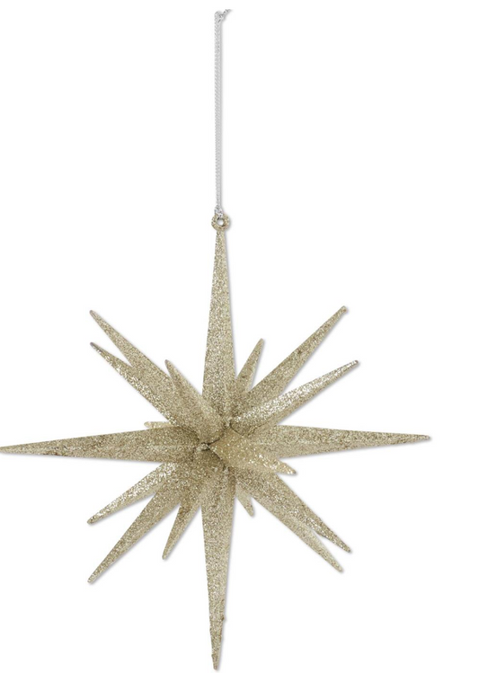 53400C-CM Champagne Glitter star Ornament