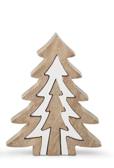 55431A-2 wood tress with white enameled center cutout