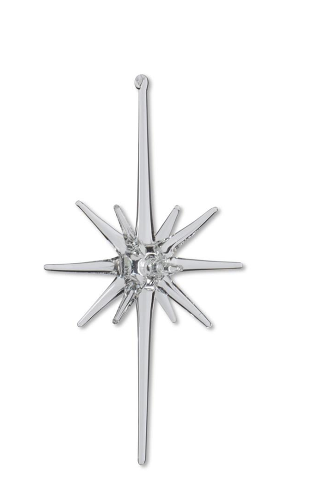 55479A-CL 7.25 " Clear Glass Starburst Ornament