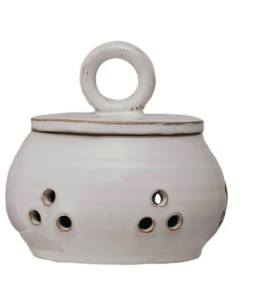 DF9885 Stoneware Garlic Jar w/ Lid