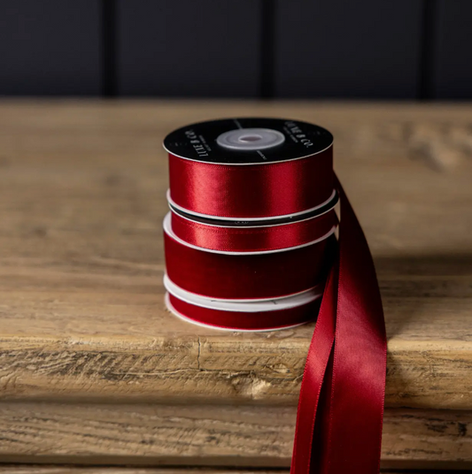 Red Satin Holiday ribbon Small