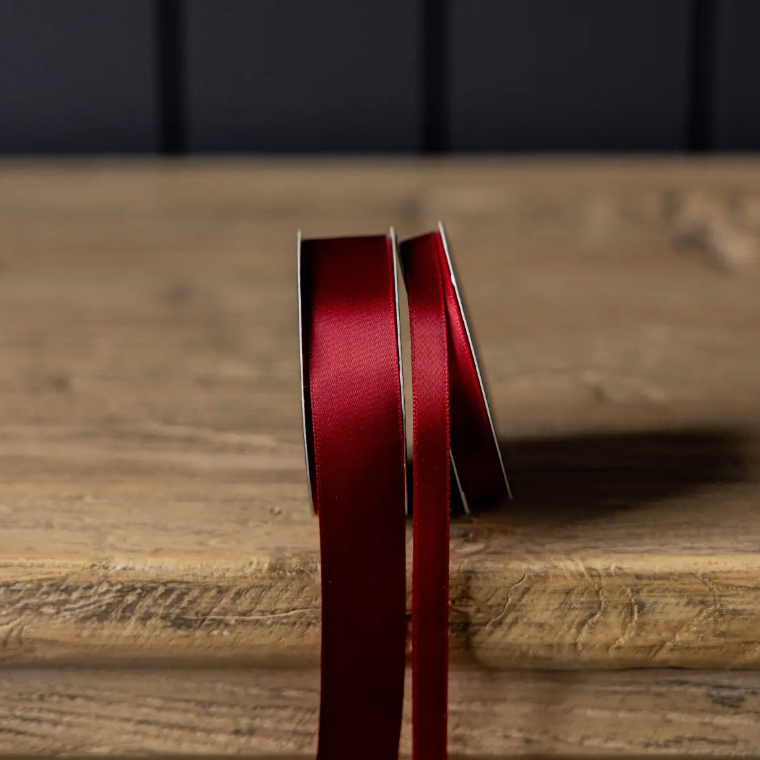 Red Satin Holiday ribbon Medium