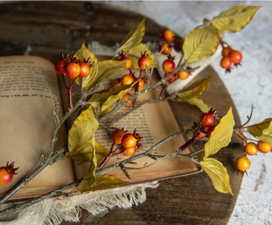 G233485 31" Orange Rose Hips Spray