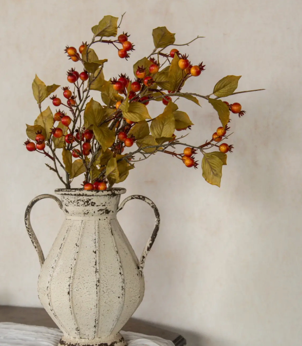 G233485 31" Orange Rose Hips Spray