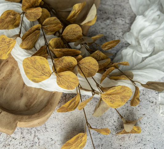 G233408 34.5" Yellow Eucalyptus Leaf Spray