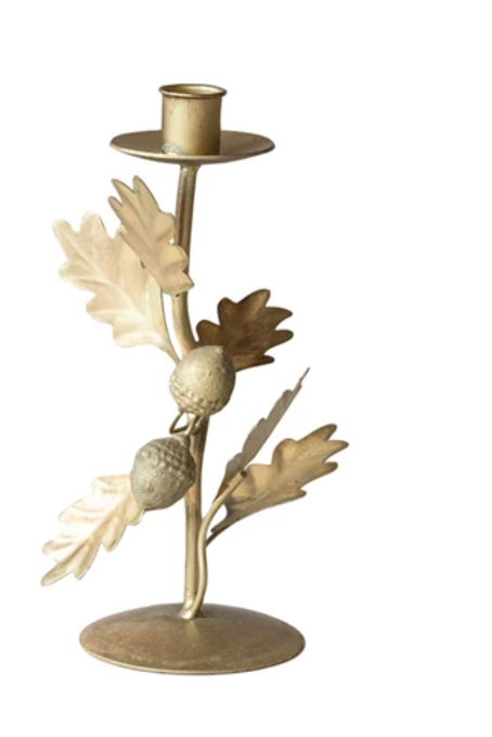 CF3965 Metal Leaves & Acorns Candelabra