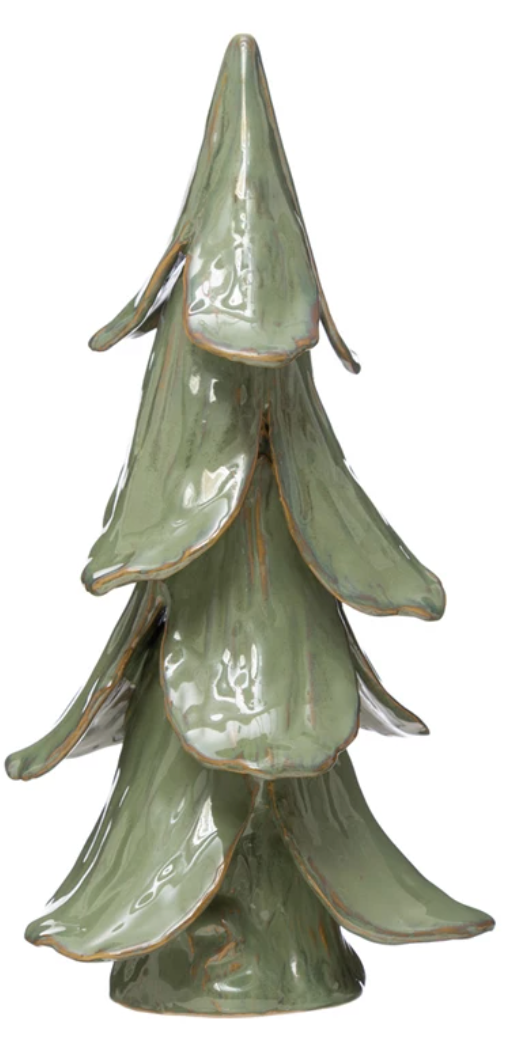 XS1424 Handmade Stoneware Tree, Mint