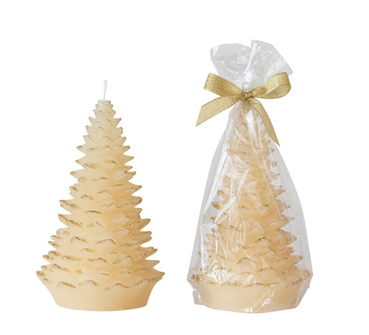 XS4589 Unscented Tree Shaped Candle, Eggnog