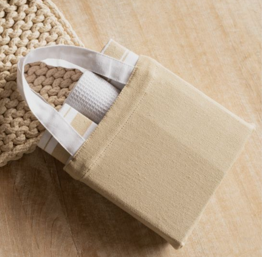 PDBX02 3 Piece tan and white  towel set