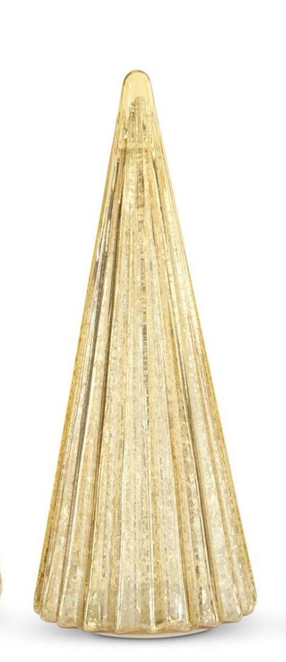 54931A-GO-2 Ribbed Gold LED mercury Glass Tree