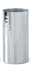 55823A-SI-2 Silver Glass Snowflake candleholders