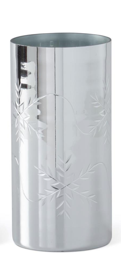 55823A-SI-2 Silver Glass Snowflake candleholders