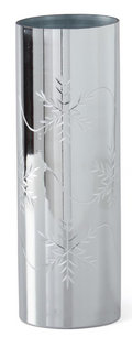 55823A-SI-3 Silver Glass Snowflake candleholders