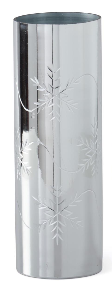 55823A-SI-3 Silver Glass Snowflake candleholders