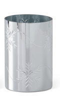 55823A-SI-1 Silver Glass Snowflake candleholders