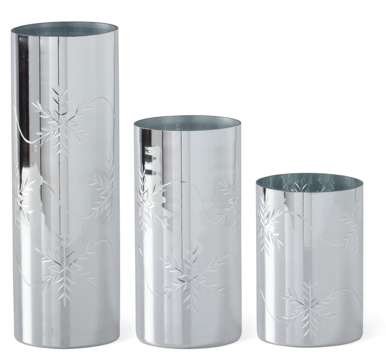 55823A-SI-1 Silver Glass Snowflake candleholders