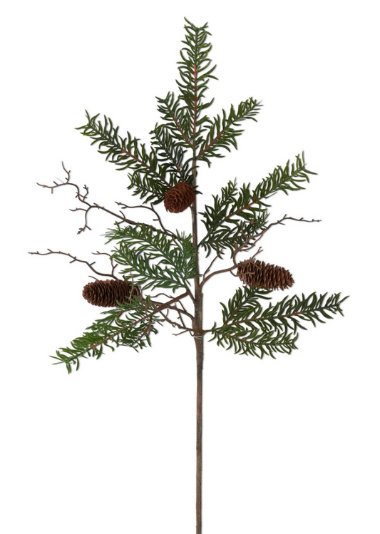56071A Pine Stem with Pinecones